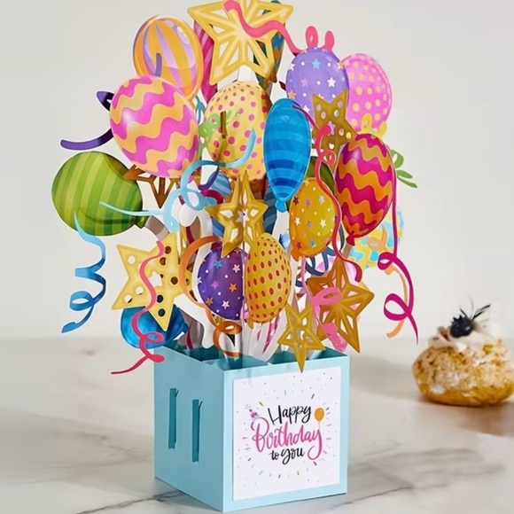 Other - Colorful Balloon Birthday Party Pop Up Card